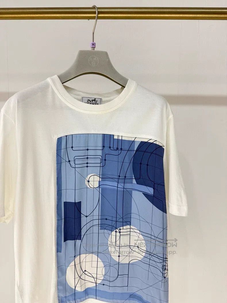 Hermes Hermes Silk and Cotton Blend T-Shirt Size US M / EU 48-50 / 2 - 2 Thumbnail