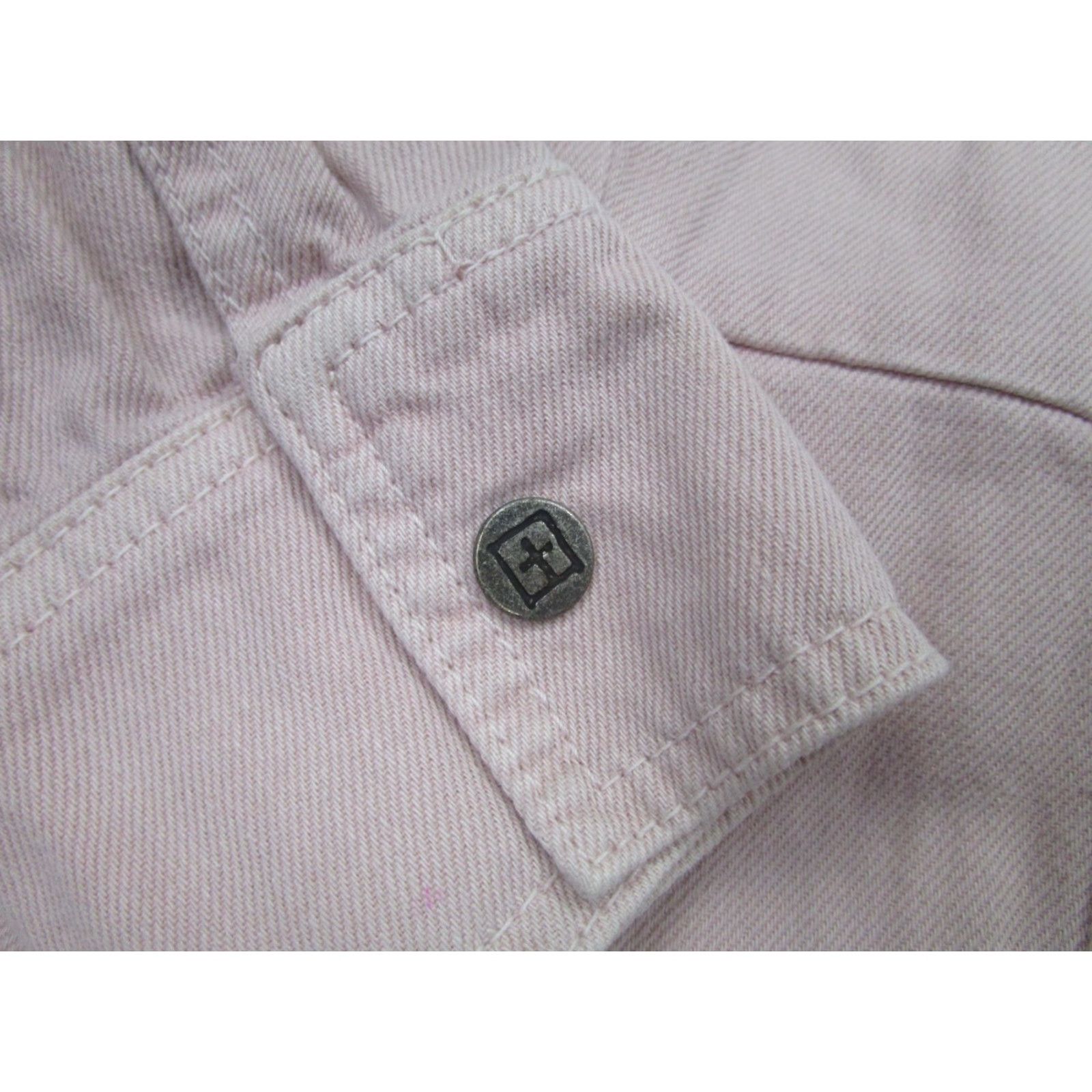 Ksubi Ksubi Jacket Womens Medium Belted Utility Safari Shacket Pockets Pink Dark Pale Cotton Twill Recycled Button Logo Size M / US 6-8 / IT 42-44 - 5 Thumbnail