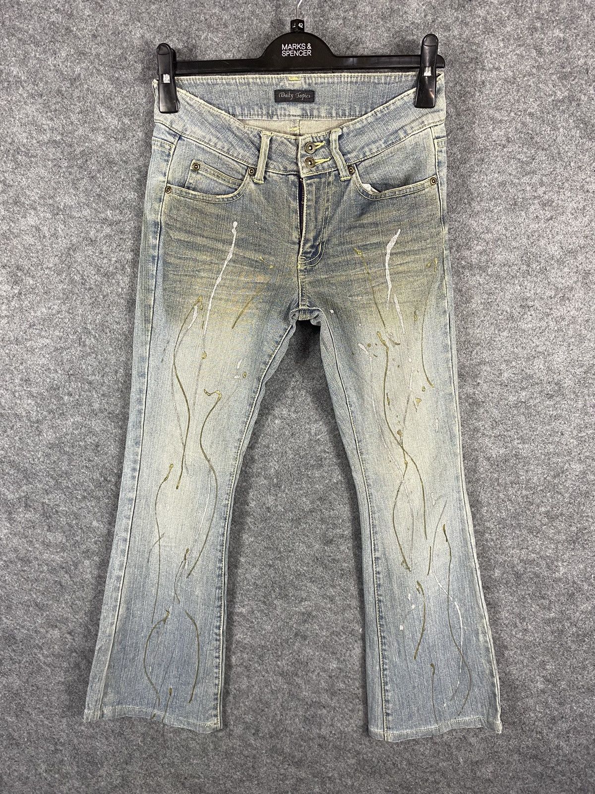 image of Vintage Daily Topics Boot Cut Splash Pants in Fade To Grey, Women's (Size 27)