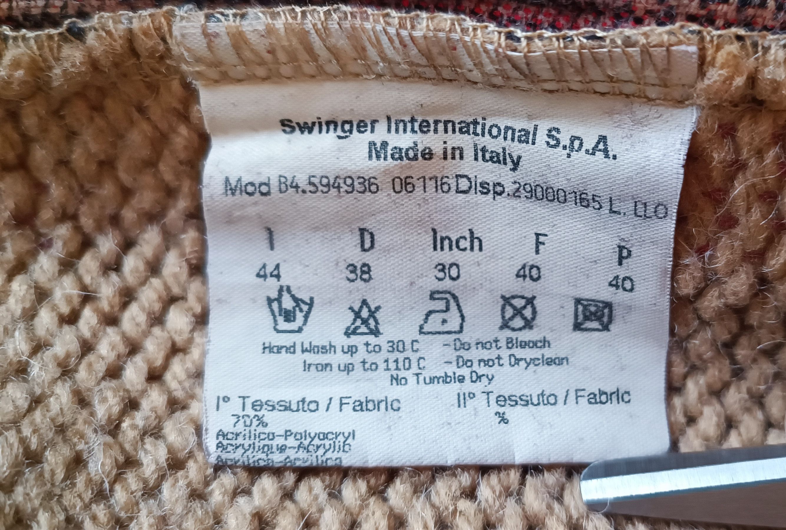 Fendi Top - Camel wool knit front / Prince of Wales check back. Size M / US 6-8 / IT 42-44 - 15 Thumbnail
