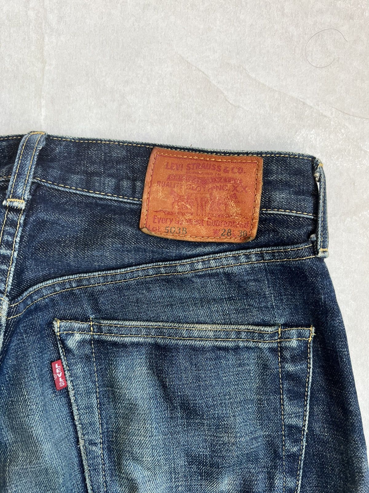Levi's Vtg Levis 503B Big E Selvedge Denim Fly Button Size US 28 / EU 44 - 15 Thumbnail