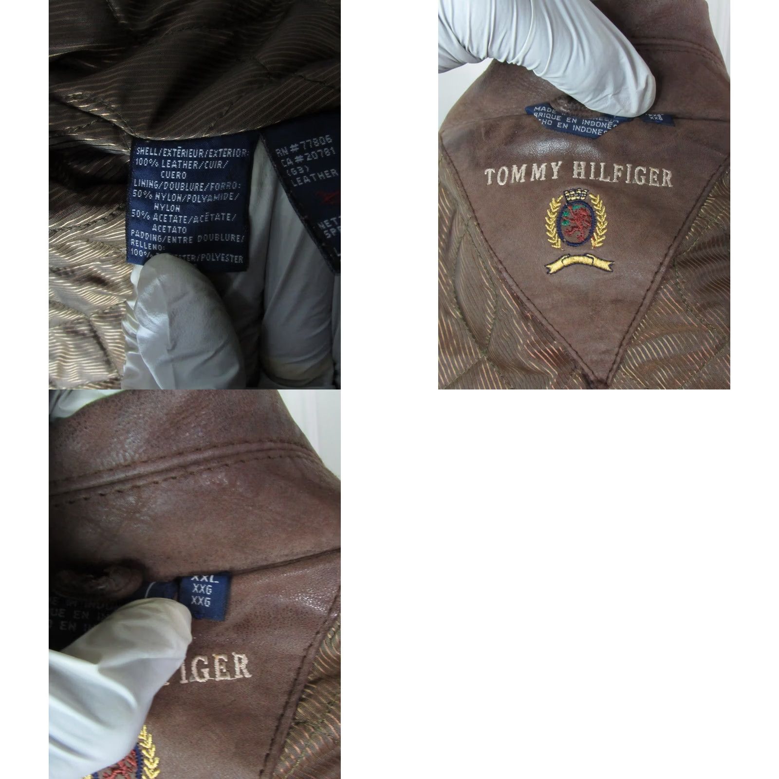 Tommy Hilfiger VINTAGE Tommy Hilfiger Jacket Leather Brown Mens Size XXLarge 90s Classic Outdoor Workwear Hunting Moto Size US XXL / EU 58 / 5 - 9 Thumbnail