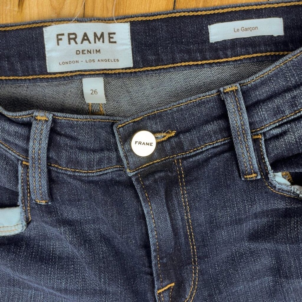 Other FRAME DENIM 'Le Garçon' Boyfriend Cropped Blue Jeans Size 26 Size 26" / US 2 / IT 38 - 6 Thumbnail