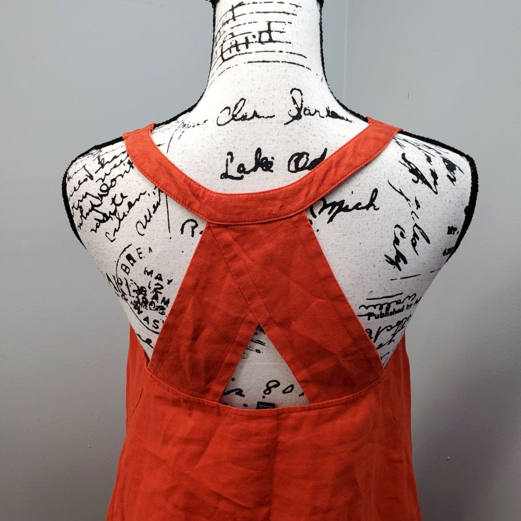 Banana Republic Banana Republic Shift Dress Womens 6P Orange Sleeveless Knee Length Linen Size M / US 6-8 / IT 42-44 - 6 Thumbnail