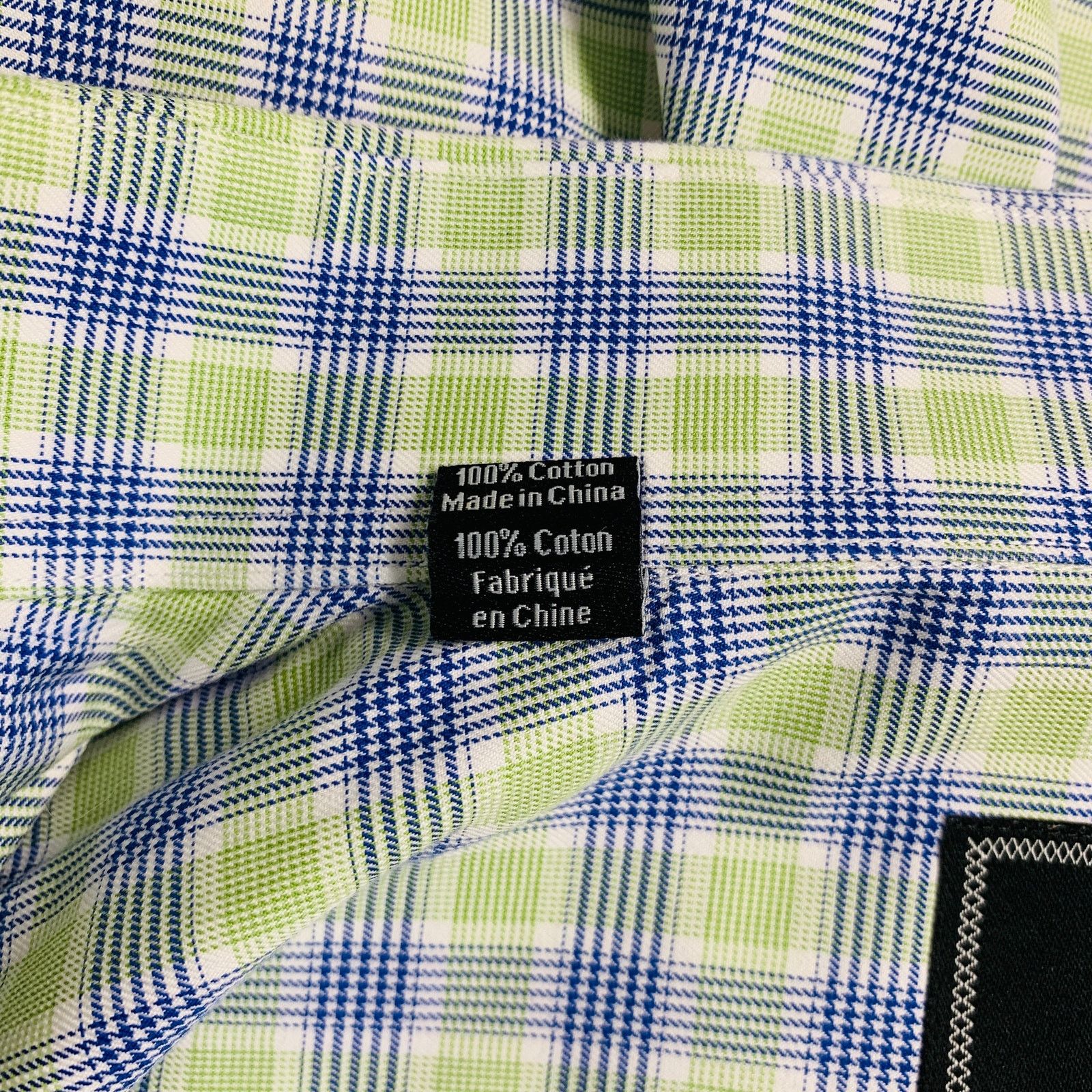 David Donahue Size XL Green Blue Plaid Cotton Long Sleeve Shirt Size US XL / EU 56 / 4 - 5 Thumbnail