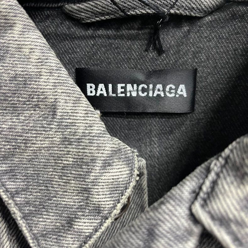 Balenciaga Balenciaga latest gray back logo washed denim jacket-2506 Size US M / EU 48-50 / 2 - 2 Thumbnail