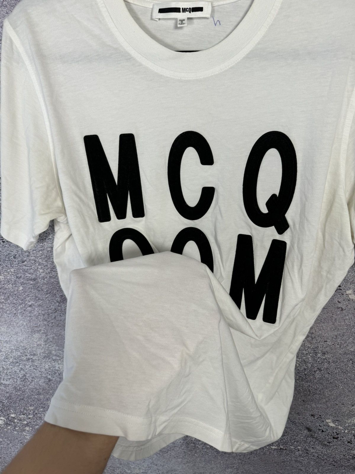 Alexander McQueen × MCQ McQ Alexander McQueen Big Mirror Logo White T-Shirt Large Size US L / EU 52-54 / 3 - 17 Thumbnail