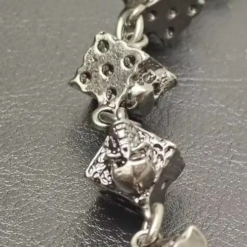 Vintage Retro Skull Dice Black Gun Plated Metal Wallet Chain Size ONE SIZE - 7 Thumbnail