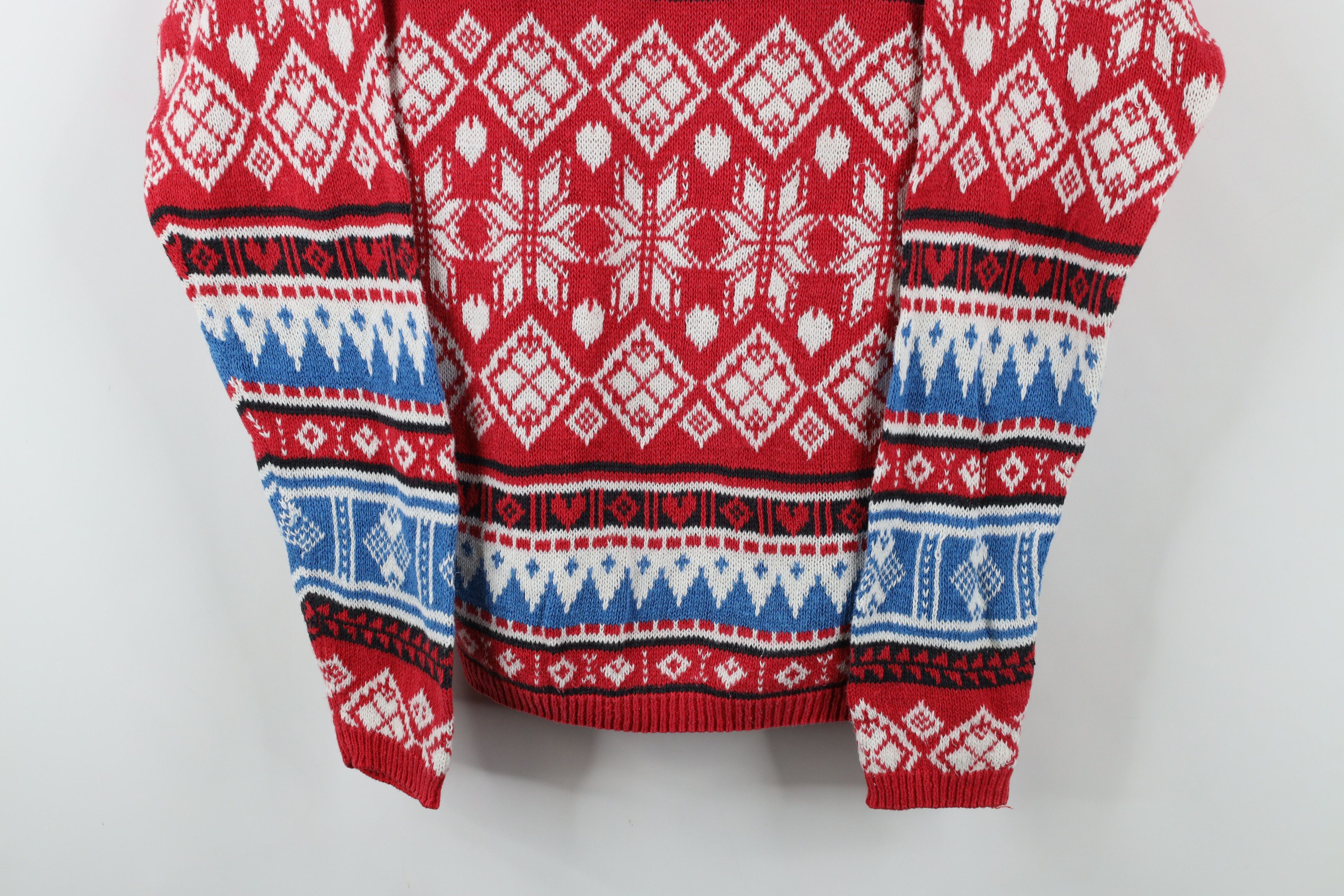 Vintage Vintage 90s Streetwear Heart Snowflake Knit Sweater Size S / US 4 / IT 40 - 3 Thumbnail