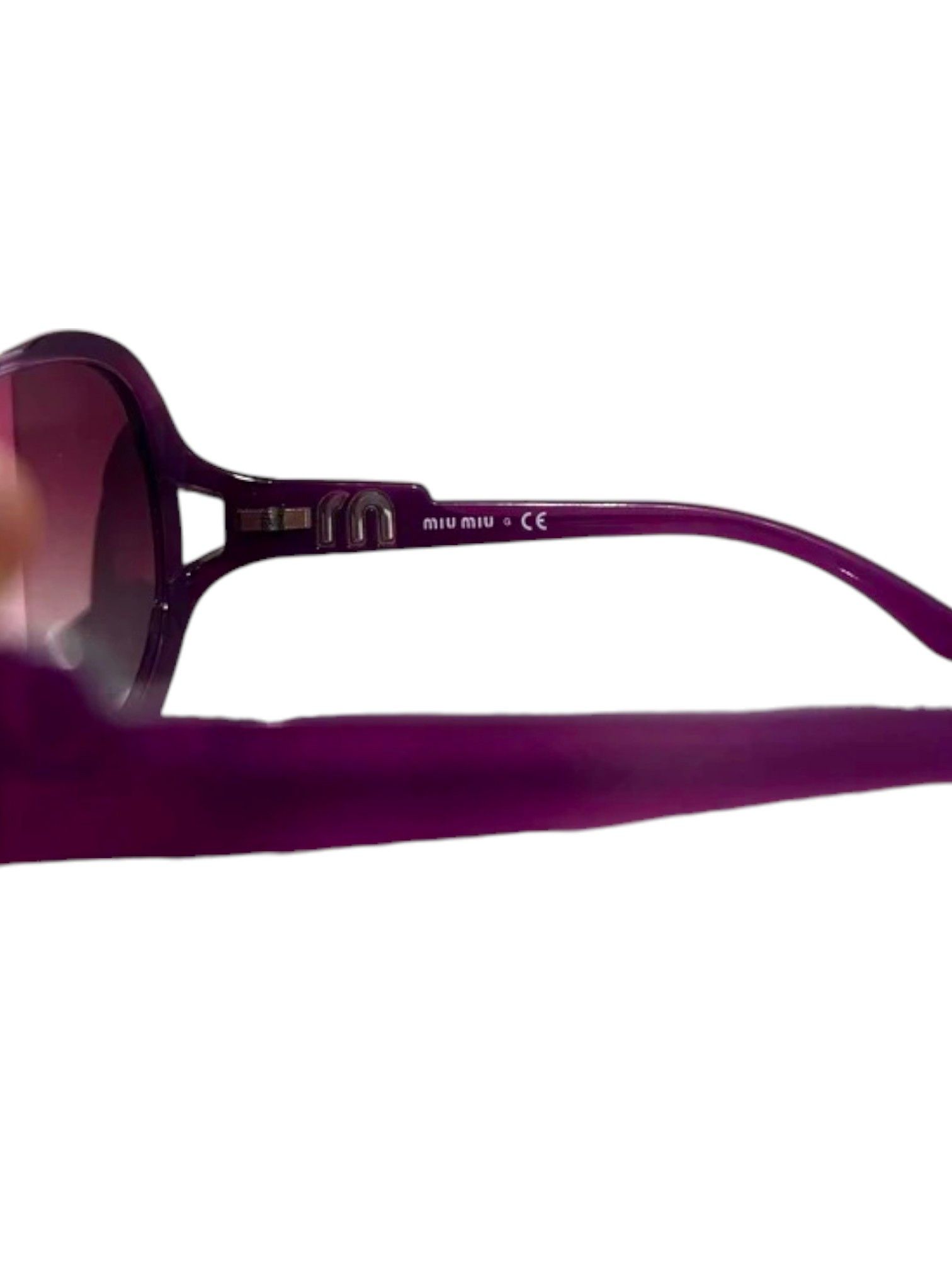 Miu Miu Miu Miu SMU05I Purple Oversized Sunglasses Logo Temples Size ONE SIZE - 5 Thumbnail