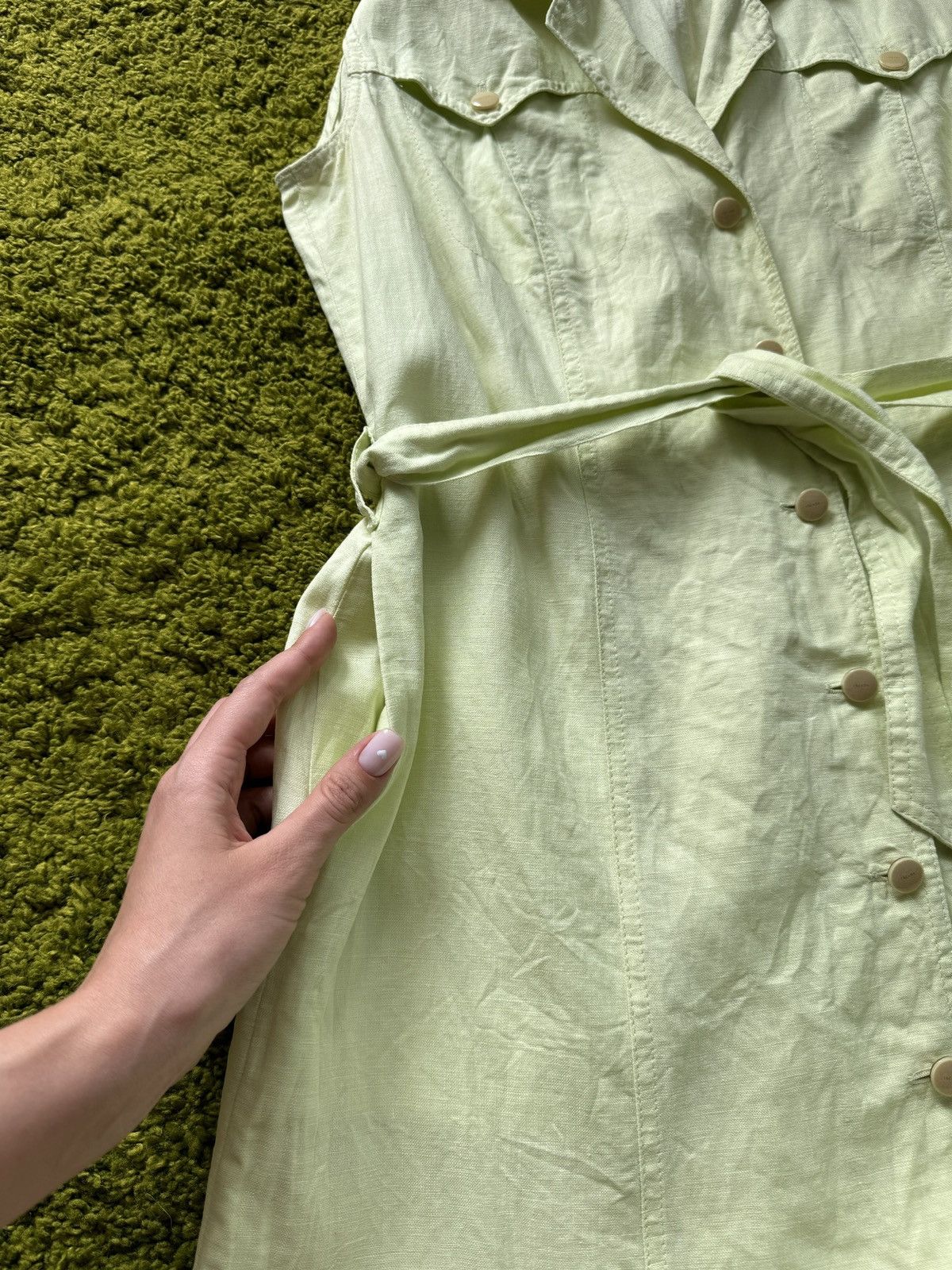 Designer × Escada × Vintage Escada 100% linen avant garde maxi dress Size M / US 6-8 / IT 42-44 - 7 Thumbnail