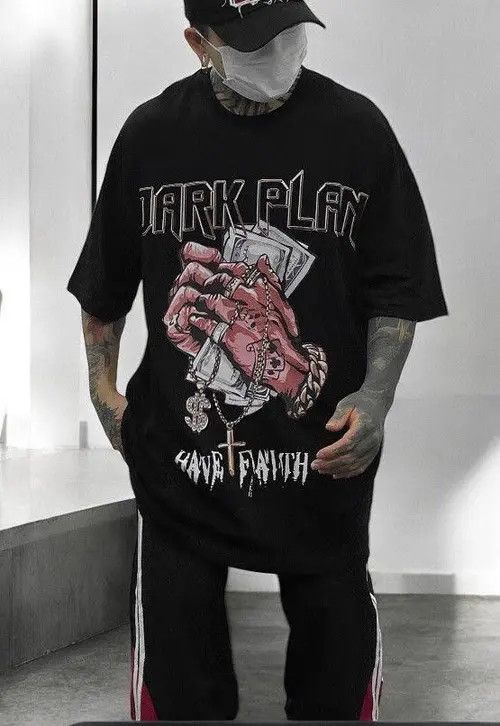 VIBE Dark Plan Graphic Black T Shirt Size US L / EU 52-54 / 3 - 2 Thumbnail