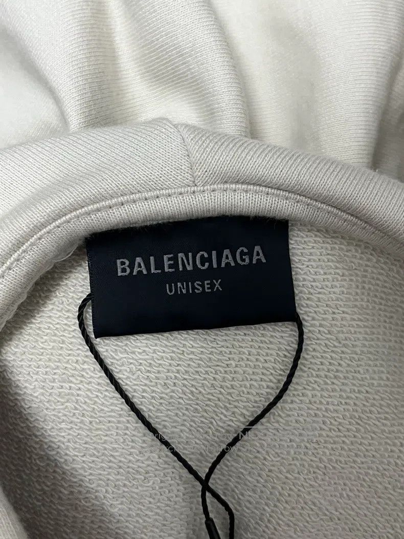 Balenciaga Balenciaga XXXL Slogan Logo Beige Hooded Sweatshirt Size US S / EU 44-46 / 1 - 4 Thumbnail