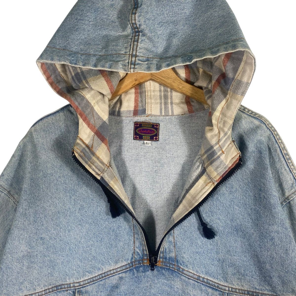 Gotcha × Vintage Vintage 90s Gotcha Denim Anorak Hoodie Half Zip Sweatshirt Size US L / EU 52-54 / 3 - 7 Thumbnail
