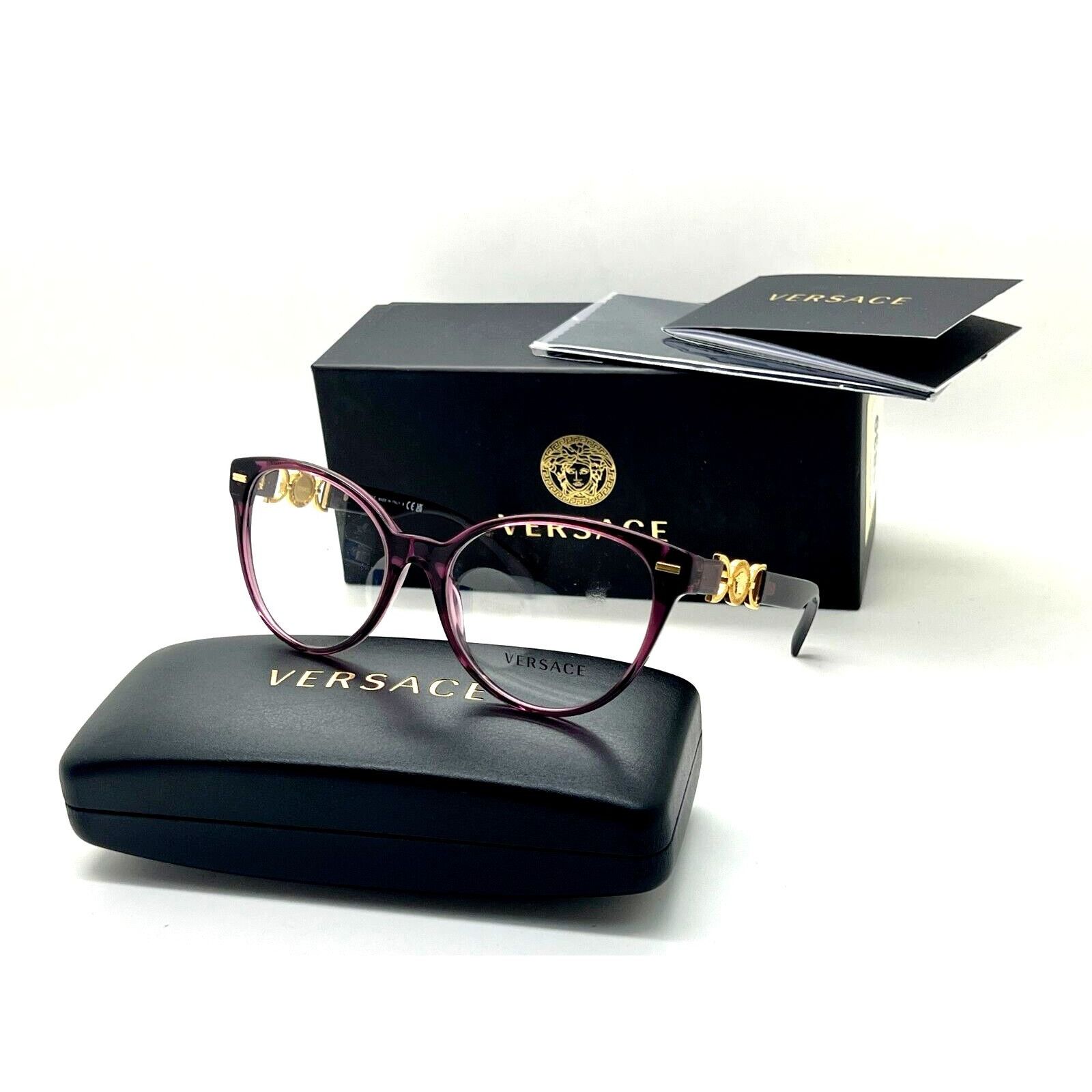 image of New Versace Ve3334 - 5220 Eyeglasses in Purple, Women's