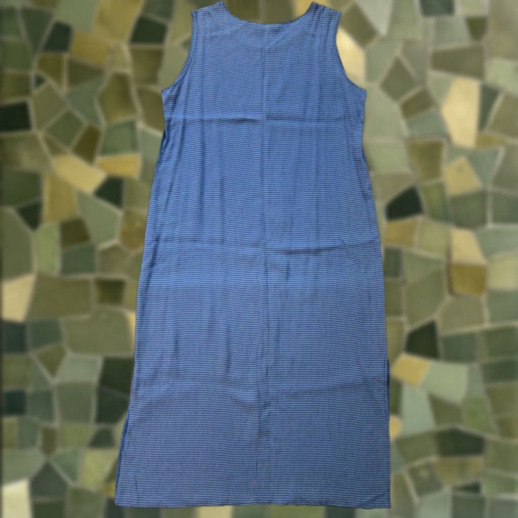 Vintage VINTAGE Notations Clothing Co. Rayon Blue Plaid Sleeveless Long Maxi Dress XL Size XL / US 12-14 / IT 48-50 - 1 Thumbnail