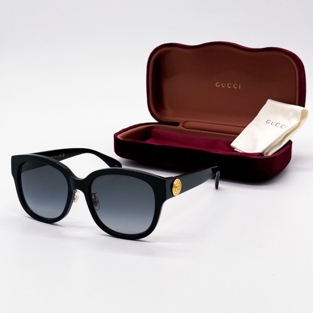 Gucci NEW GUCCI GG1409SK 001 ROUND BLACK GREY WOMEN SUNGLASSES Size ONE SIZE - 2 Thumbnail