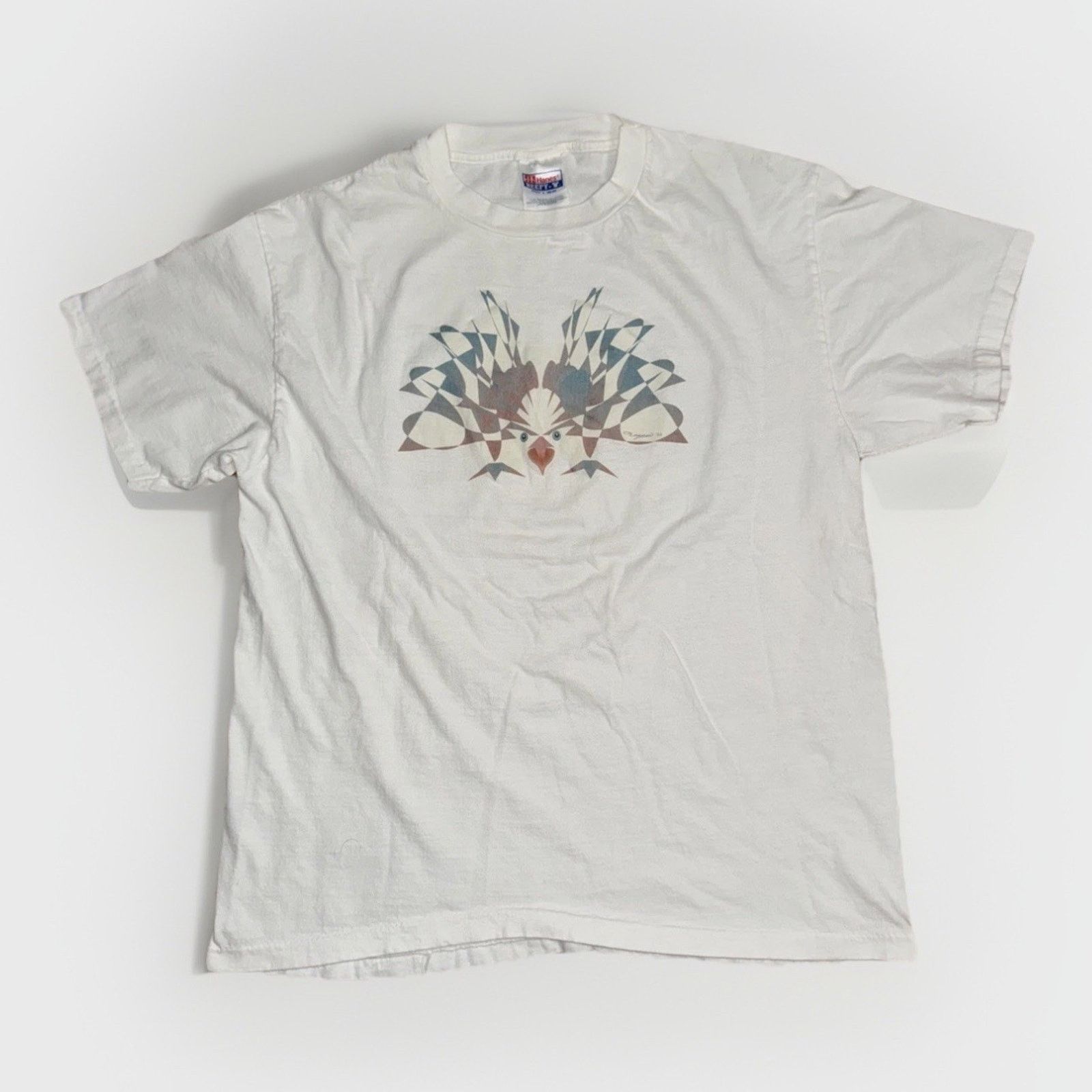 Band Tees × Hanes × Vintage 1996 Gaspard Eagle Graphic T-Shirt White Hanes L 21x26 Size US L / EU 52-54 / 3 - 1 Thumbnail