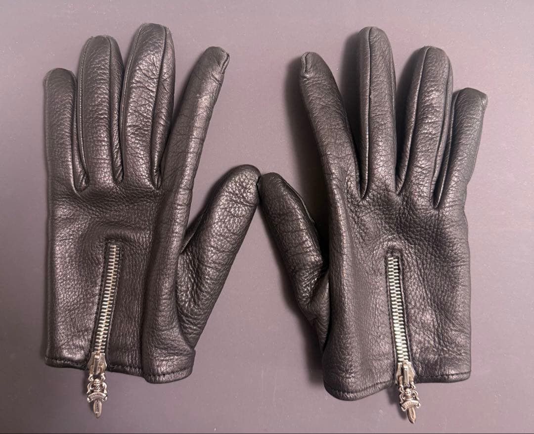 Chrome Hearts Chrome Hearts Dagger Zip Lambskin Leather Wool Lined