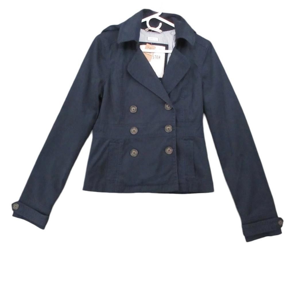 Designer Hollister Jacket Womens XS Military Style Navy Hooded Size XS / US 0-2 / IT 36-38 - 1 Thumbnail