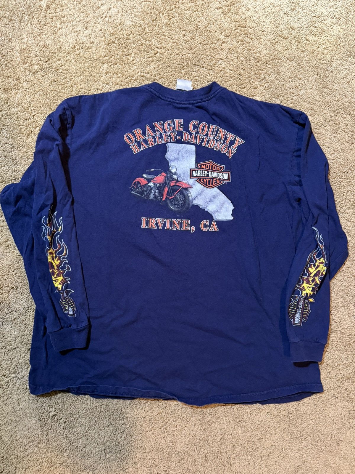 Harley Davidson Harley Davidson Long Sleeve Flames y2k Size XL Irvine OC CA Size US XL / EU 56 / 4 - 5 Thumbnail