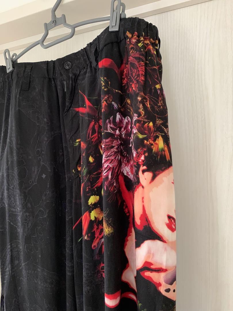 Yohji Yamamoto Black Scandal 19ss look27 printed rayon pants HH-p54-249 Size US 34 / EU 50 - 4 Thumbnail