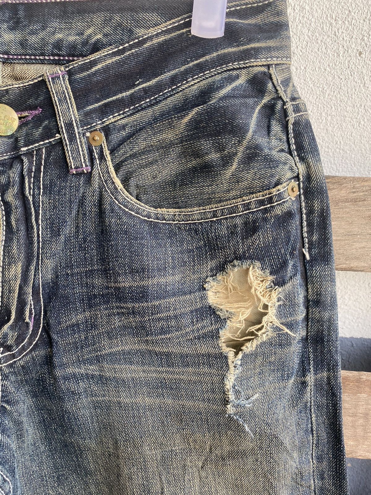 Japanese Brand × Takeo Kikuchi × Vintage Vintage Takeo Kikuchi Rework Style Distressed Jeans Size US 30 / EU 46 - 5 Thumbnail