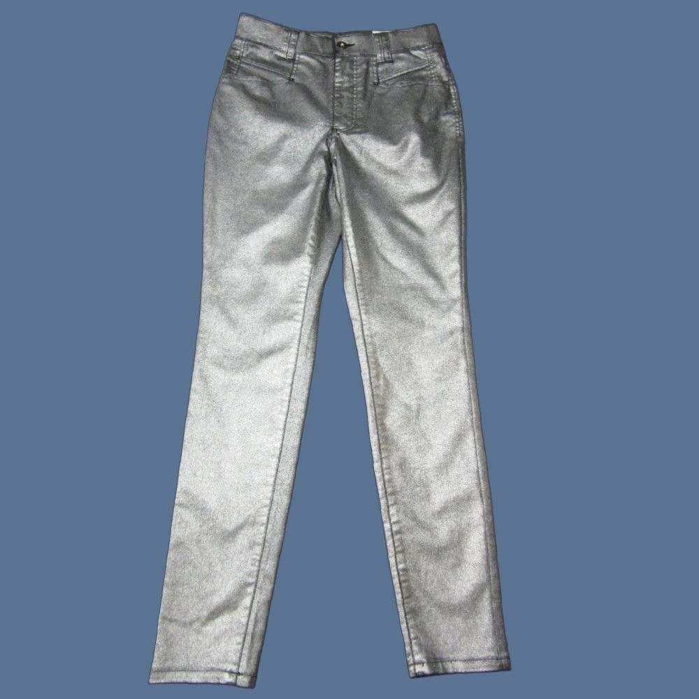 Vintage INC Denim Pants Womens 6 Silver Metallic High Rise Skinny Jeans 6/28 Stretch New Size 28" / US 6 / IT 42 - 1 Thumbnail