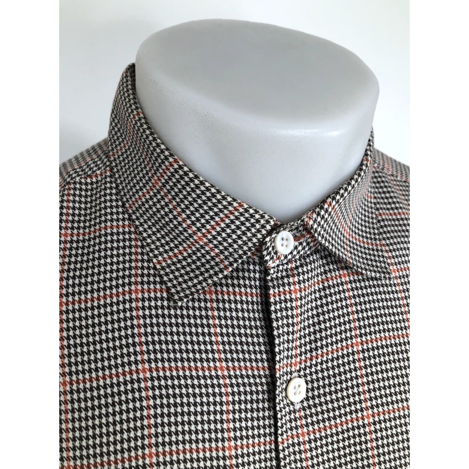 Ralph Lauren RALPH LAUREN / ITALY PURPLE LABEL - Houndstooth Mens Lg Shirt EXCELLENT Size US L / EU 52-54 / 3 - 3 Thumbnail
