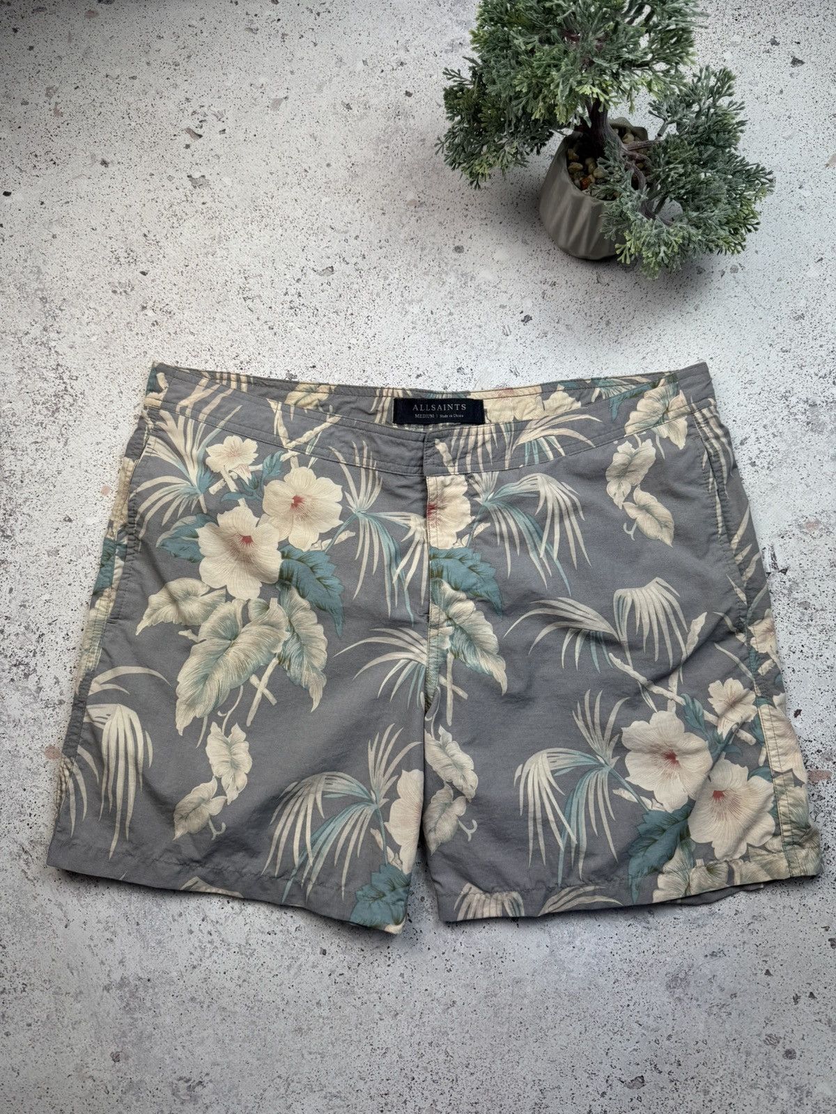 Allsaints × Designer Allsaints Shorts Nylon Print Logo Men’s Multicolor M Size US 32 / EU 48 - 1 Thumbnail