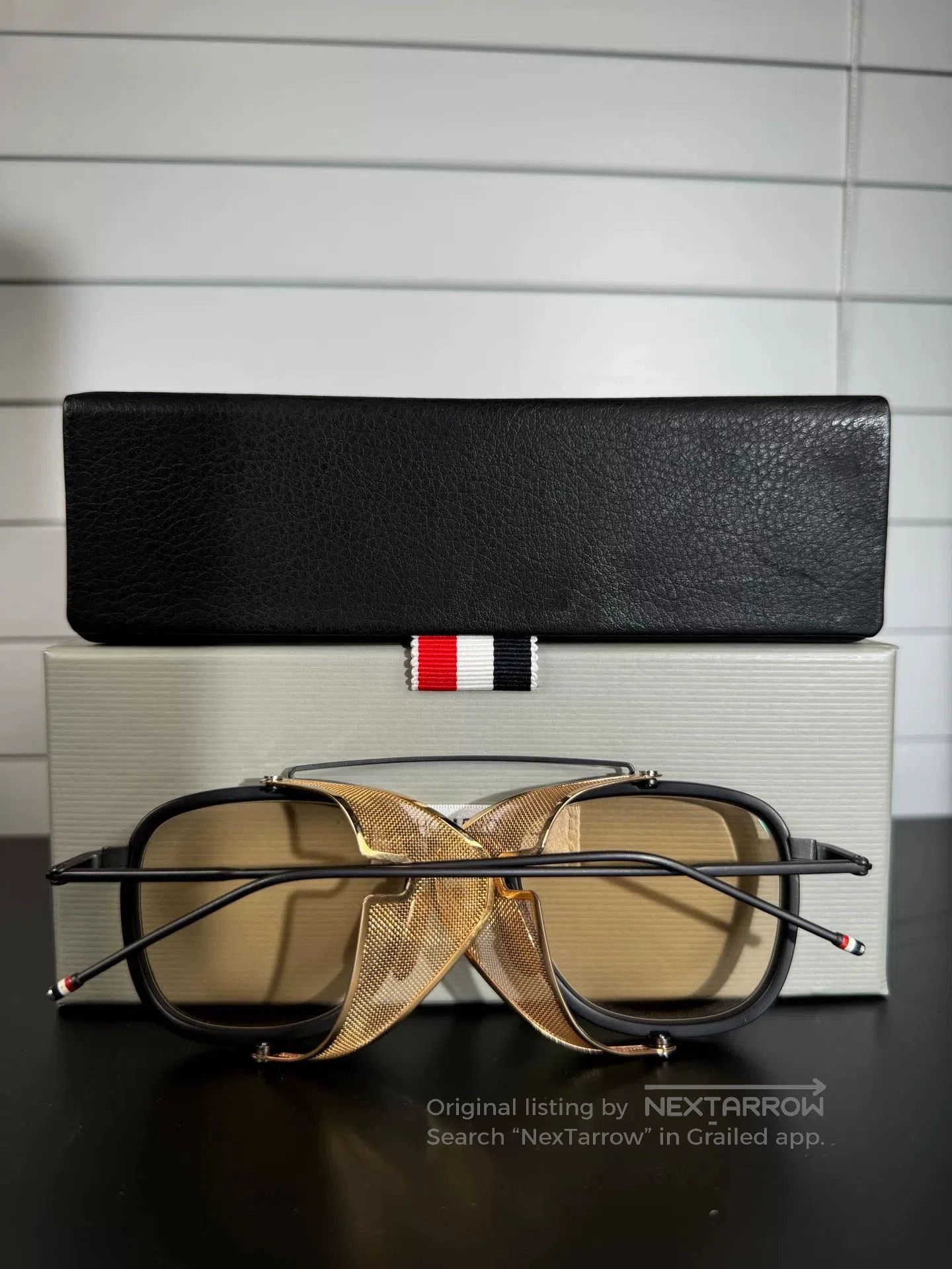 Thom Browne thom browne tb-808 sunglasses with gold accents. Size ONE SIZE - 2 Thumbnail