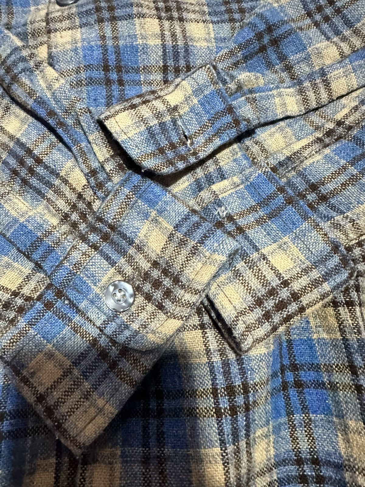 JCPenney Vtg 60s-70s wool shirt shadow plaid Size US M / EU 48-50 / 2 - 4 Thumbnail