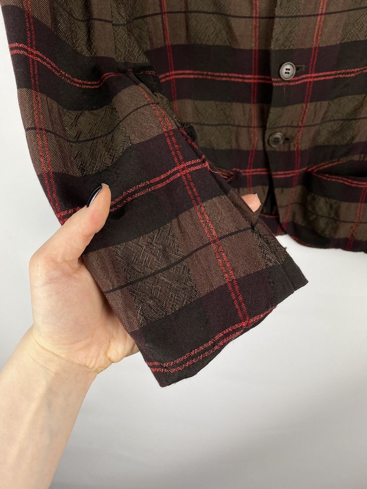 Yohji Yamamoto Rare Y’s Yohji Yamamoto checked Japanese blazer jacket Size L / US 10 / IT 46 - 11 Thumbnail
