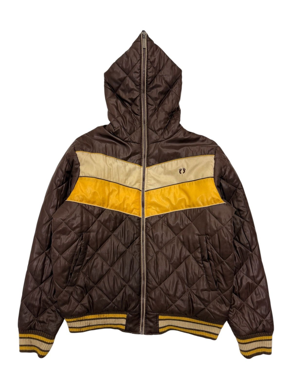 Hang Ten Vintage 90s HANG TEN Fullzip Hoodie Like Bape Quilted Jacket Size US L / EU 52-54 / 3 - 1 Thumbnail