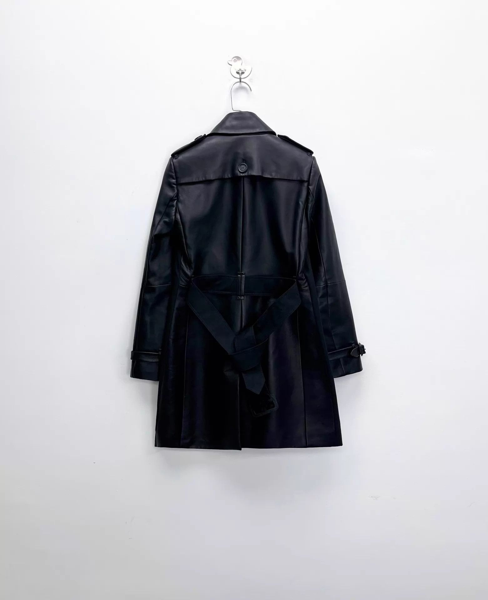 Burberry Burberry Kensington Shearling Plaid Belted Trench UK2 Black Size XXS / US 00 / IT 34 - 2 Thumbnail