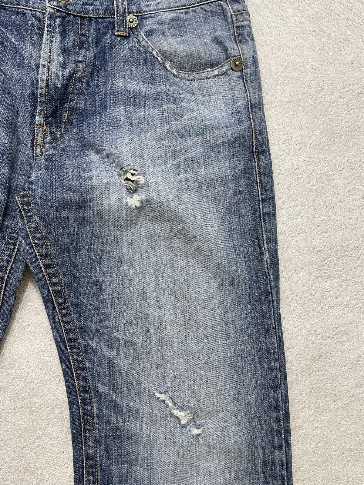 Kapital 00s Japanese Buckaroo Ripped Denim Wash Y2K Ifsix LGB Number Size US 32 / EU 48 - 3 Thumbnail