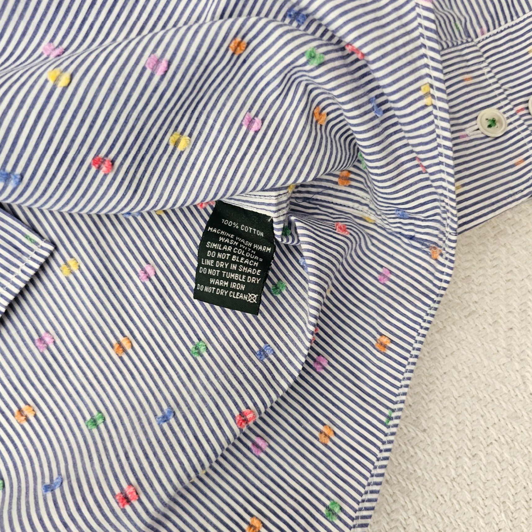 Rodd & Gunn Rodd & Gunn Button Up Shirt Men's XL Blue Striped & Dotted Sports Fit Size US XL / EU 56 / 4 - 3 Thumbnail
