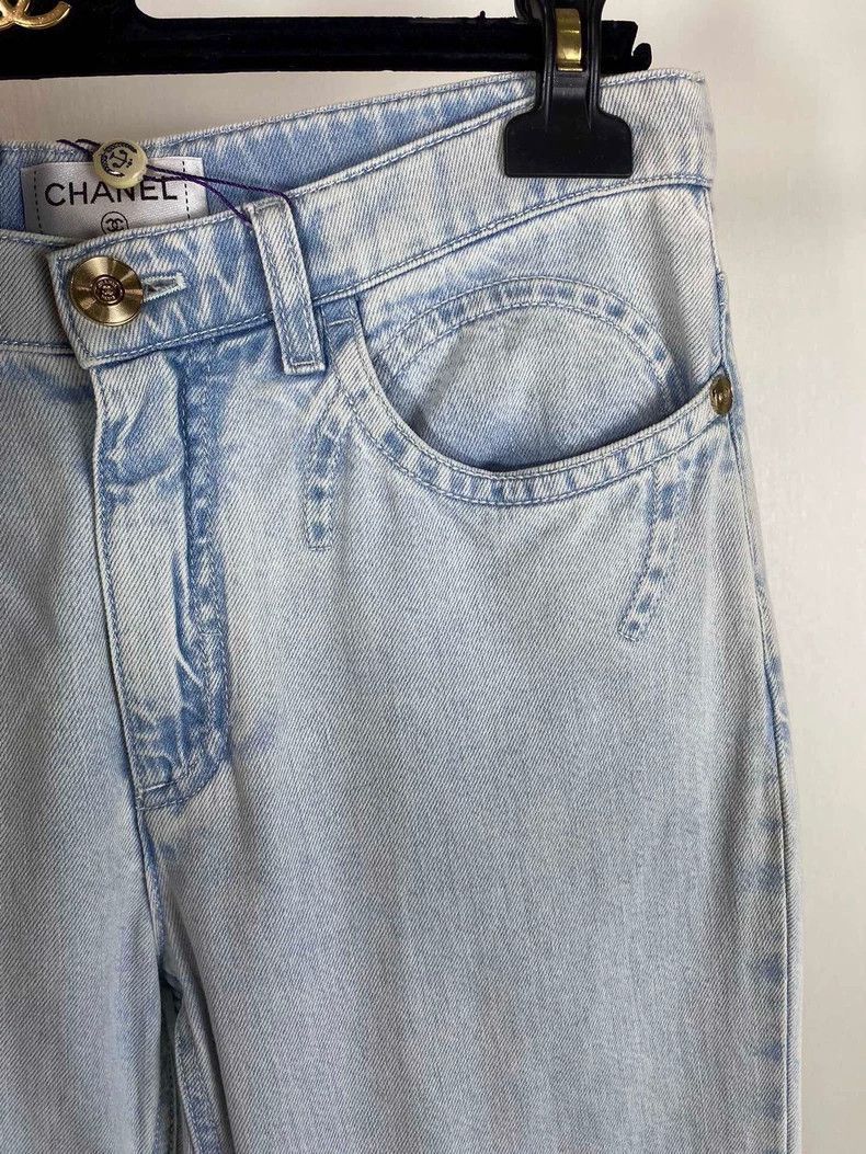 Chanel Light Blue Chanel Denim Pants -2505 Size US 38 / EU 54 - 2 Thumbnail