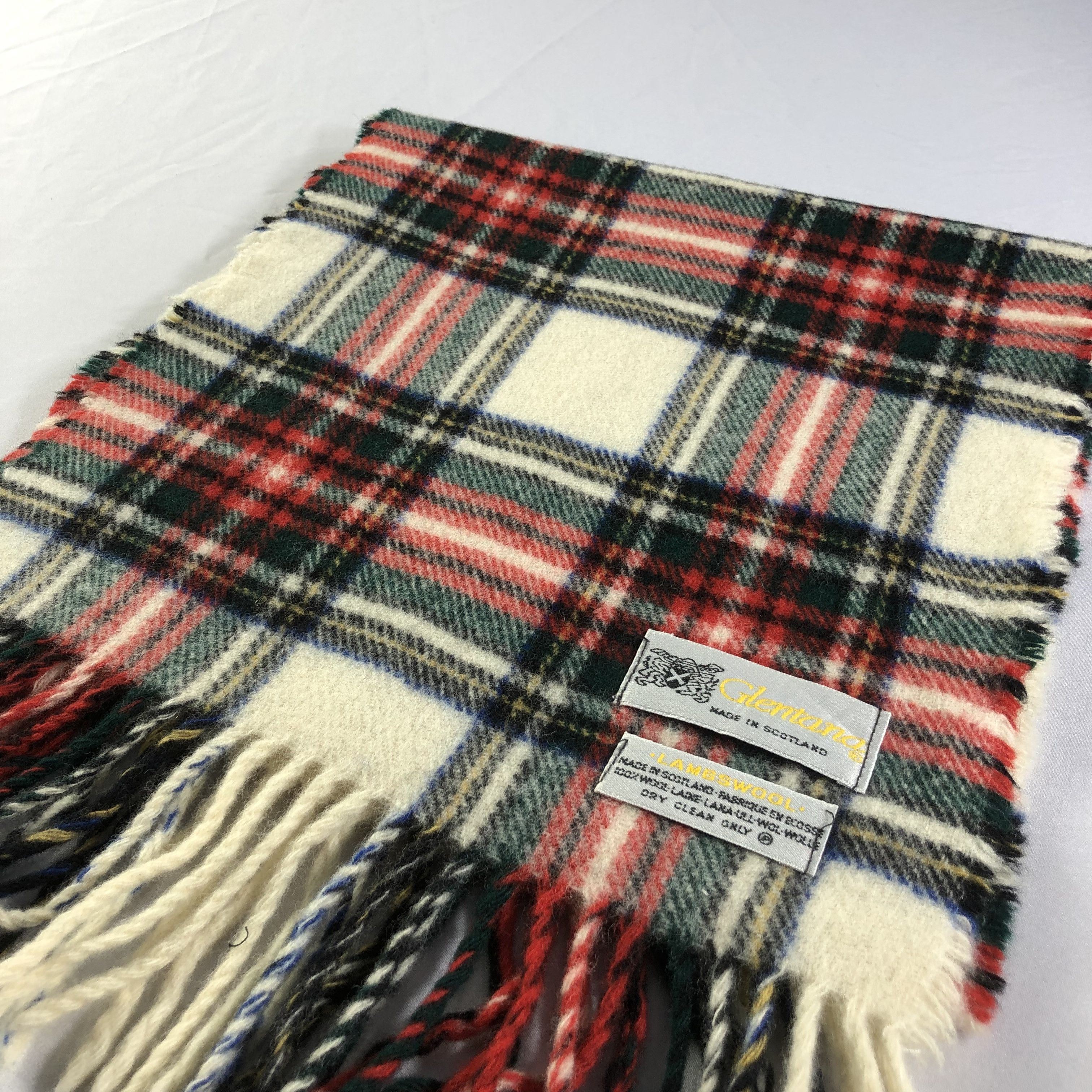 Vintage Glentana Tartan Wool Scarf Muffler V1460 Size ONE SIZE - 3 Thumbnail
