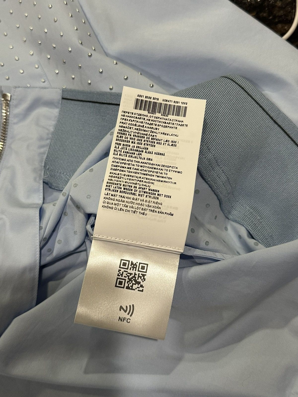 Prada Prada Light Blue Studded Embellished Zip Up Shirt Jacket Size US XL / EU 56 / 4 - 19 Thumbnail