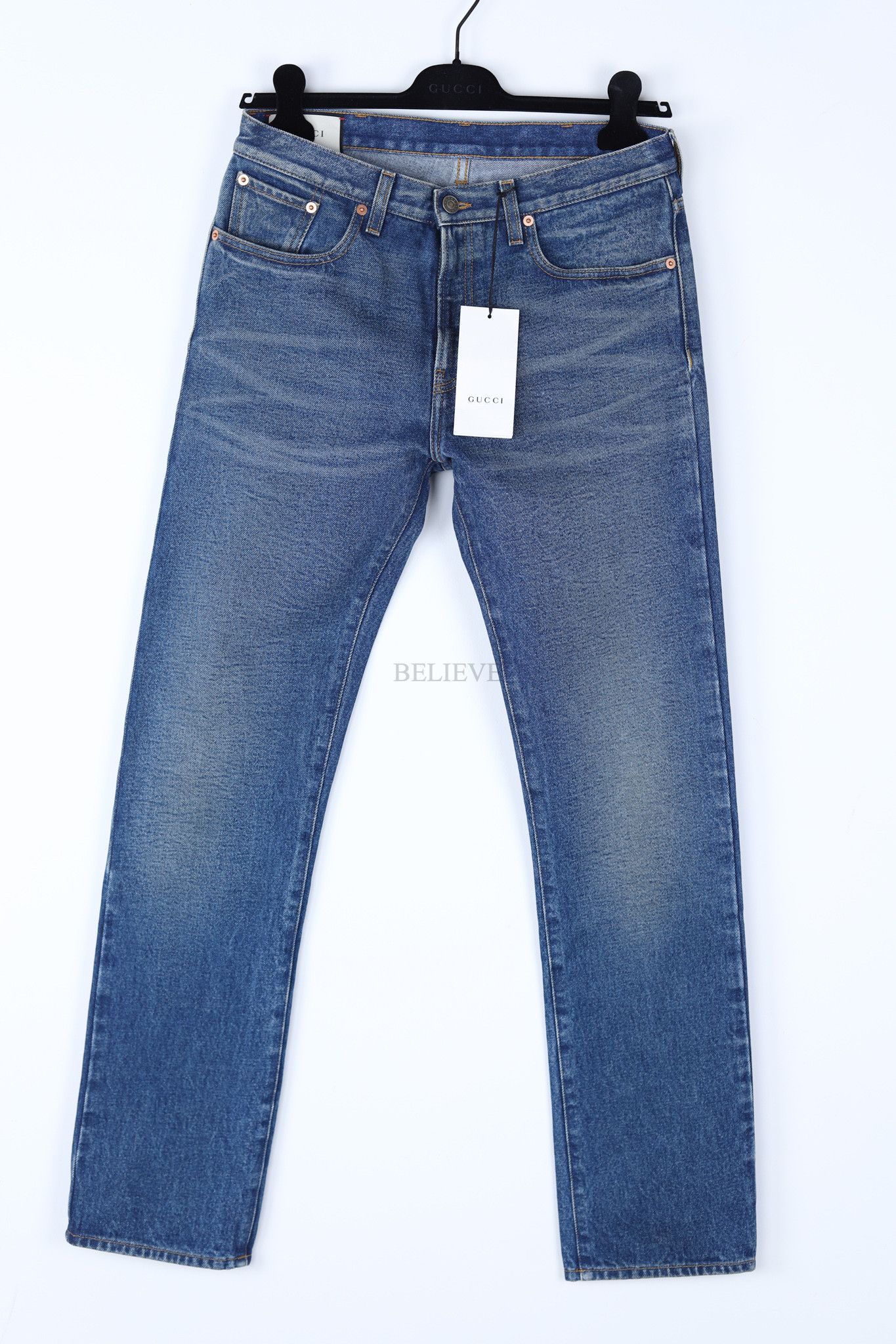 image of Gucci Denim Logo Navy 607, Men's (Size 30)