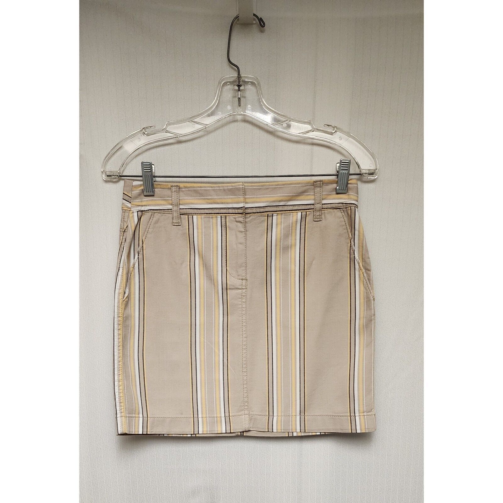 Ann Taylor Ann Taylor LOFT Women's 00P- Beige & Yellow Mini Skirt Size 24" / US 00 / IT 34 - 3 Thumbnail