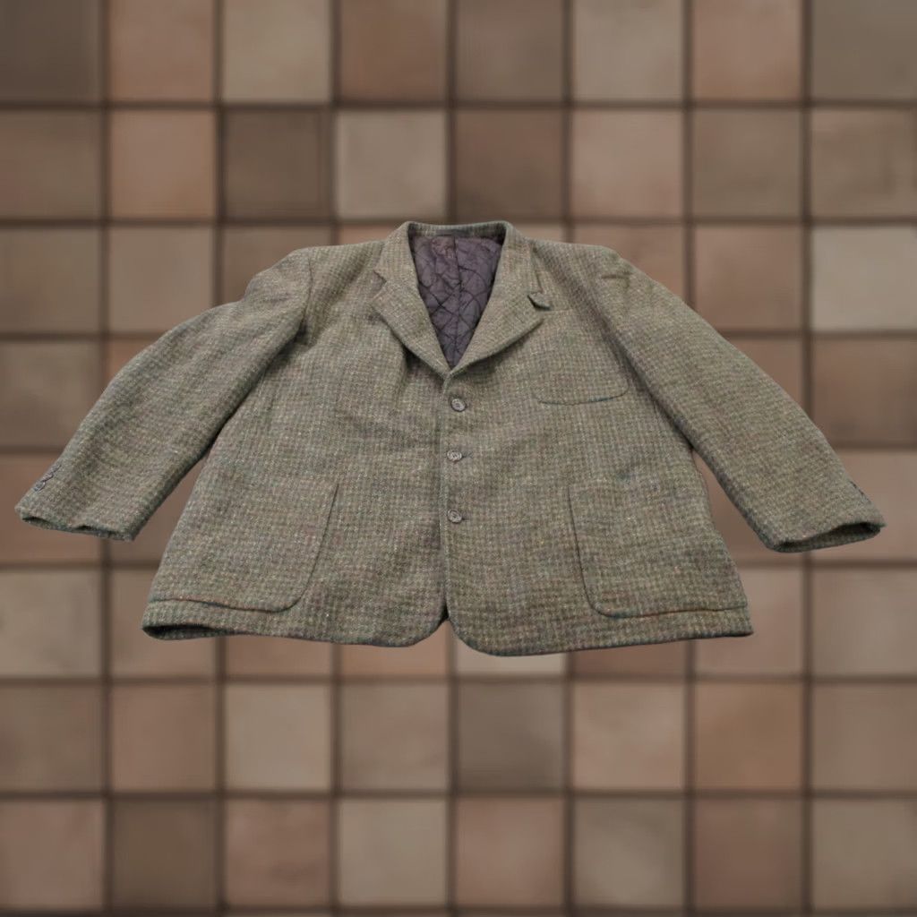Vintage Vintage L.L. Bean Jacket Mens XL Wool Sport Blazer Coat Thinsulate Puffer Lined Herringbone Brown Nylon Wool Tuxedo Sportwear 90s Mens Size 46R - 1 Thumbnail