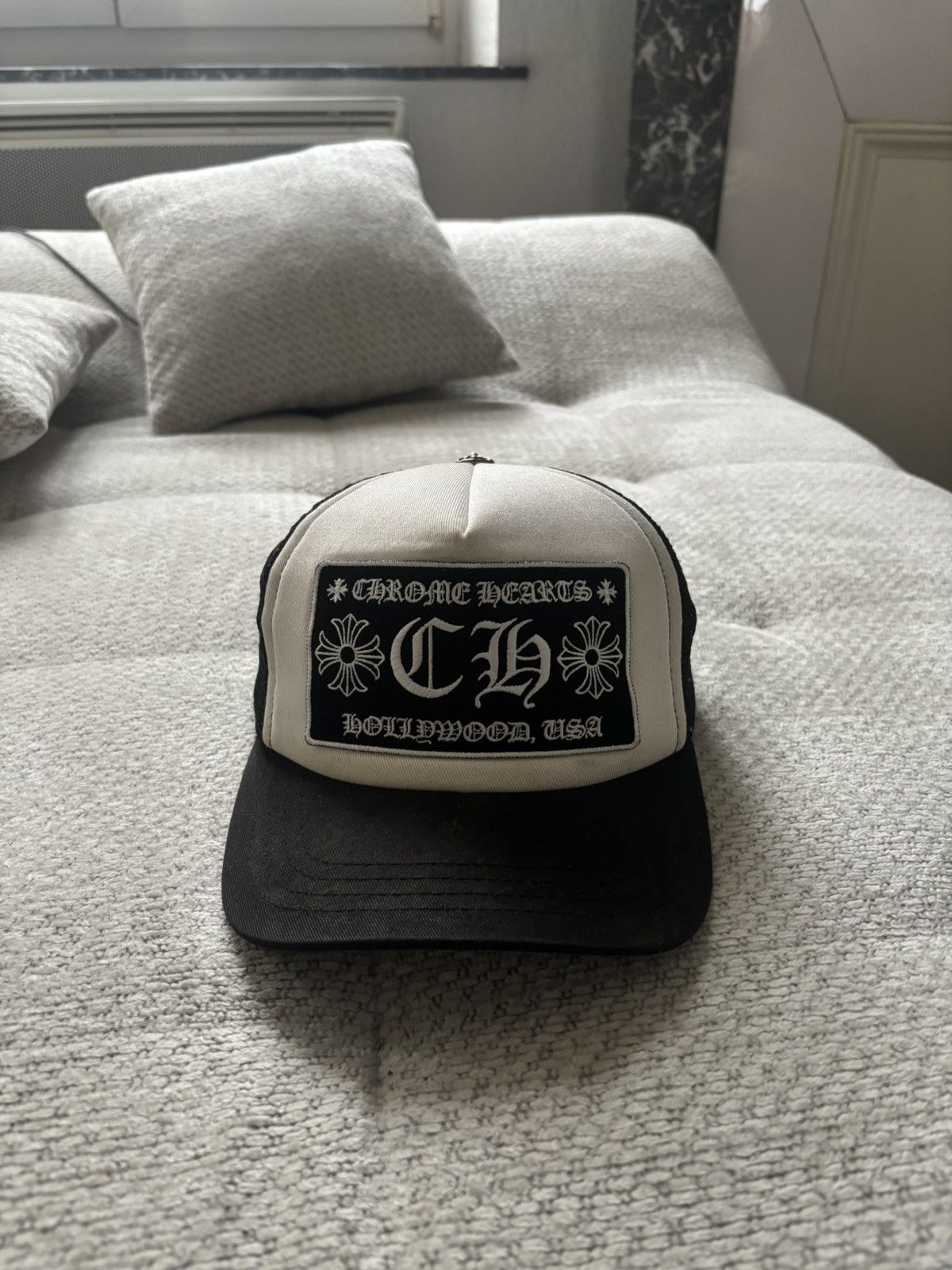 Chrome Hearts Black & white CH baseball cap | Grailed