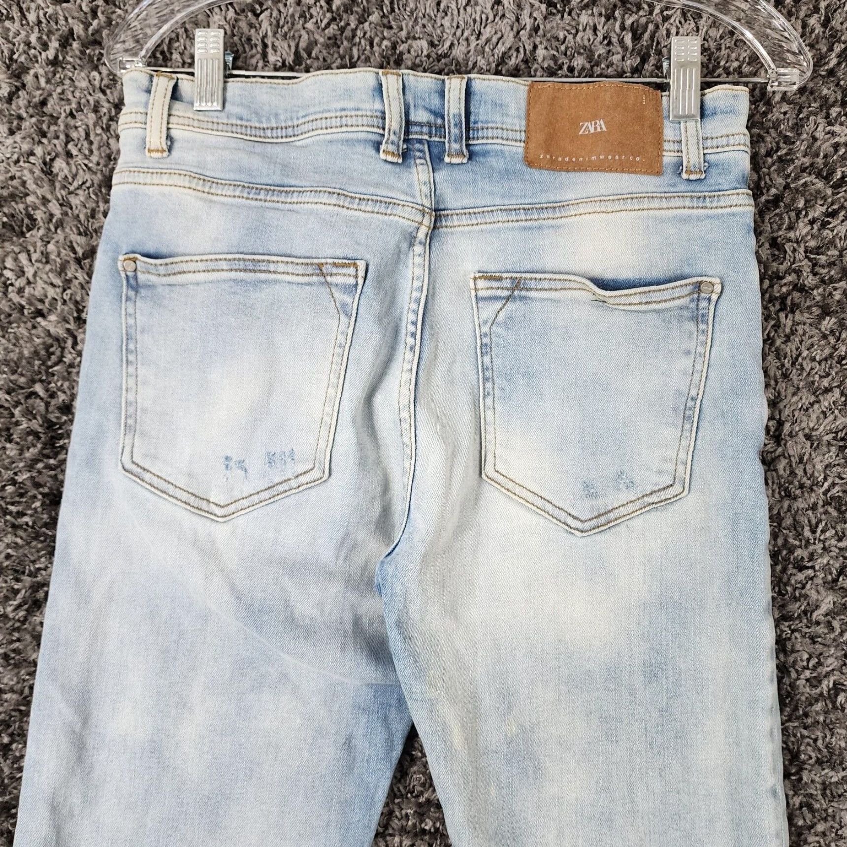 Zara VINTAGE Zara Distressed Light Blue Straight Jeans Womens Size 30 Size 30" / US 8 / IT 44 - 7 Thumbnail