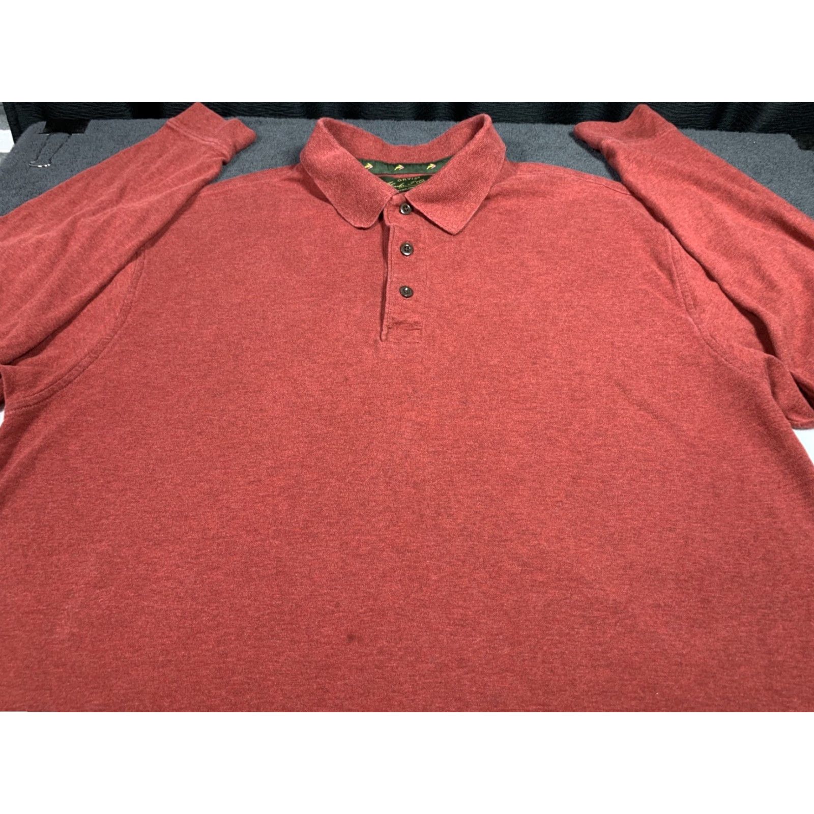 Orvis VINTAGE Orvis Polo Shirt Long Sleeve Adult Large Brick Red Cotton Outdoor Wear Size US L / EU 52-54 / 3 - 2 Thumbnail