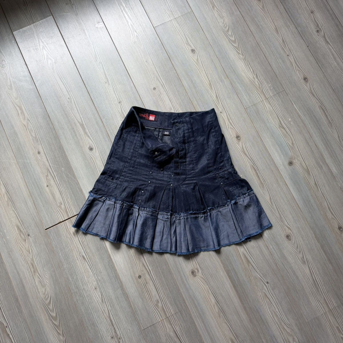 Marithe + Francois Girbaud Y2K Marithe Francois Girbaud Pleated Denim Skirt Size 25" / US 0 / IT 36 - 7 Thumbnail