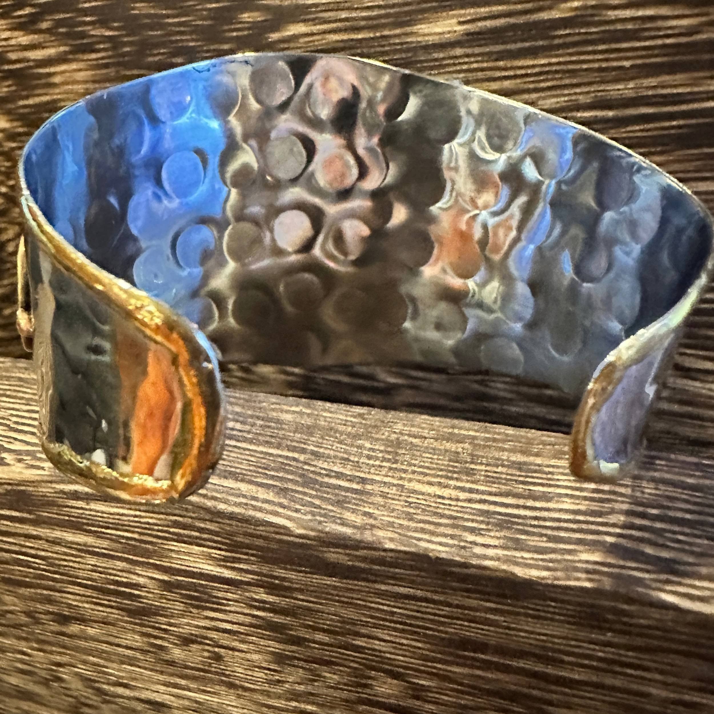 Other Artisan-Made 2-inch Wide Cuff Bracelet with Apatite Stone an Size ONE SIZE - 7 Thumbnail