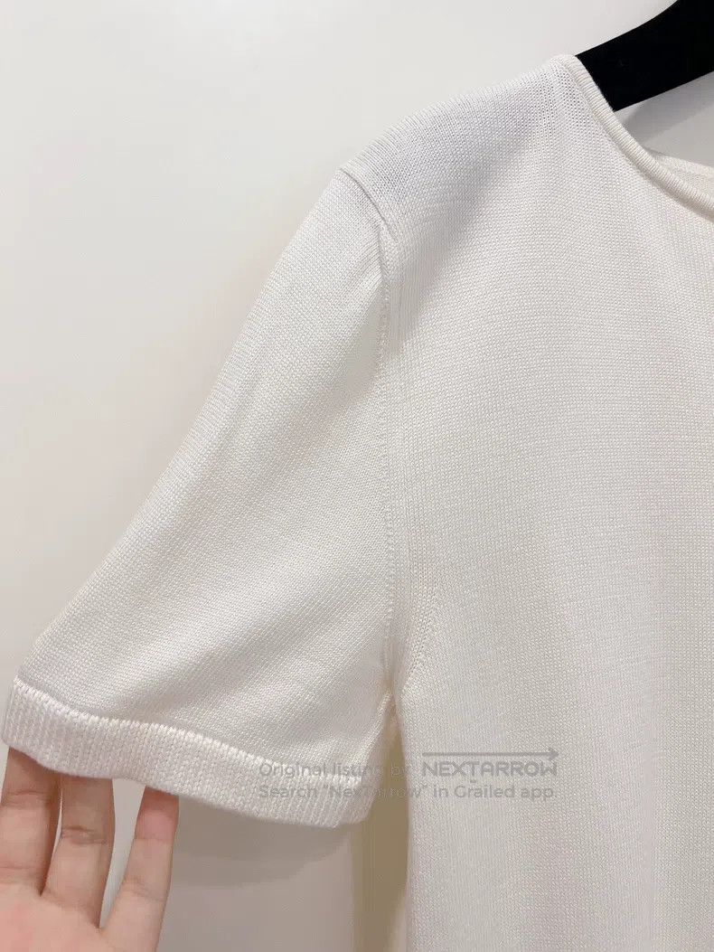 Hermes Hermes White Knit Short Sleeve T-Shirt Size XS / US 0-2 / IT 36-38 - 5 Thumbnail