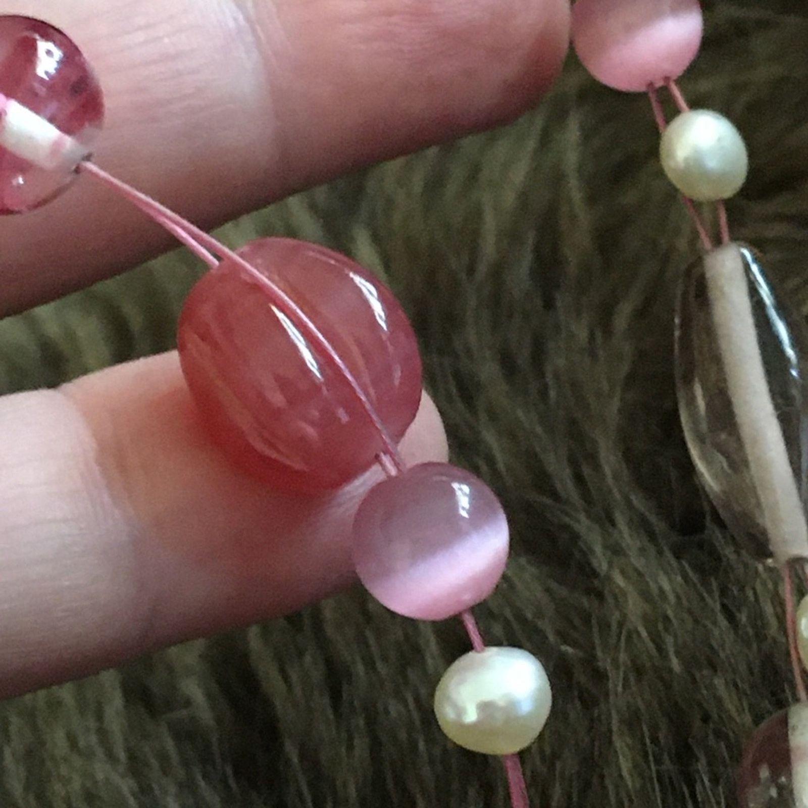 Jewelry Lia Sophia pink tone glass beaded wire necklace Size ONE SIZE - 6 Thumbnail